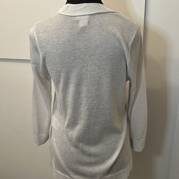 Chico's white glittery cardigan woman size XS - Picture 7 of 8